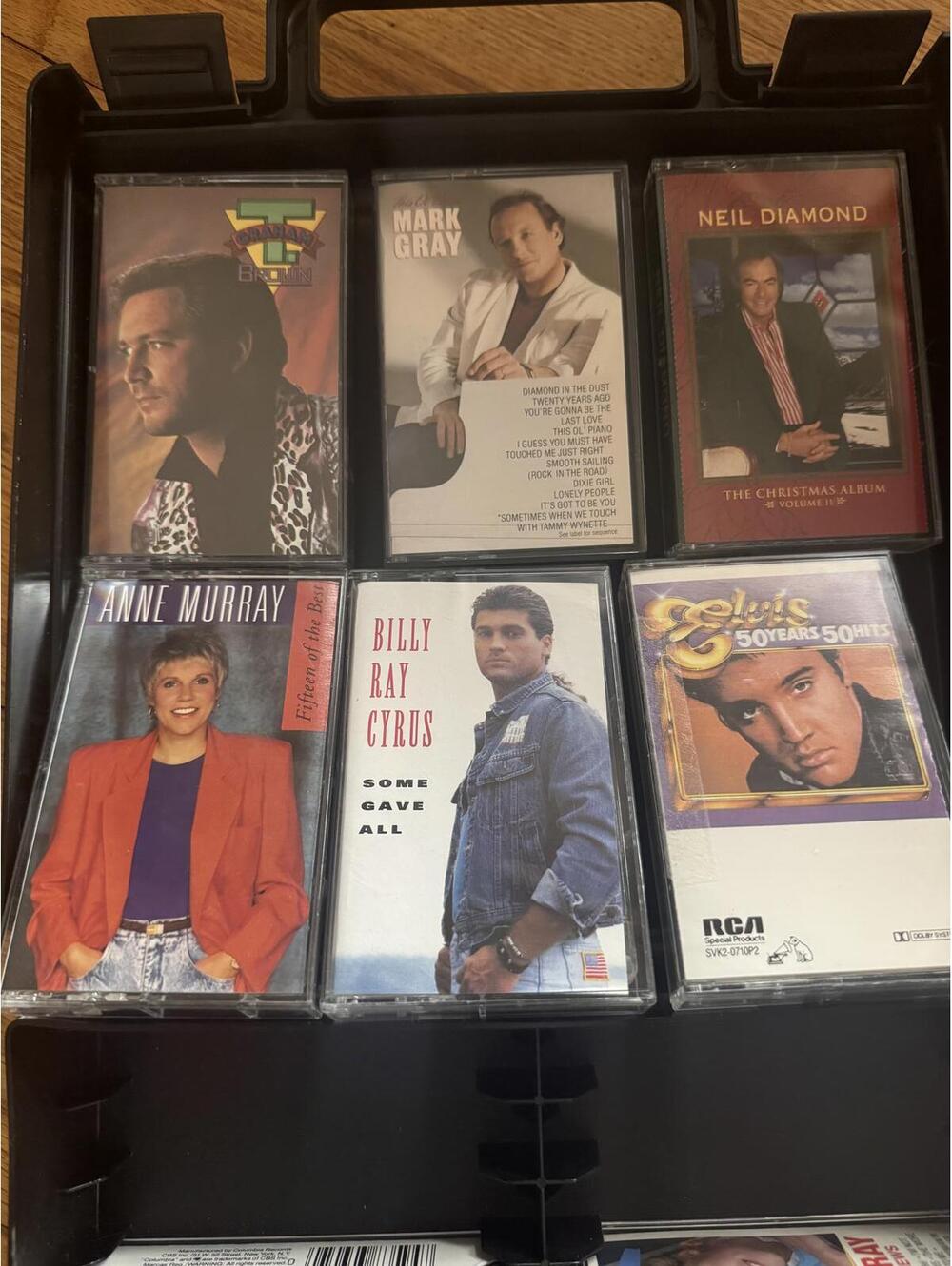 Vintage Country Music Cassette Tape Collection with Case